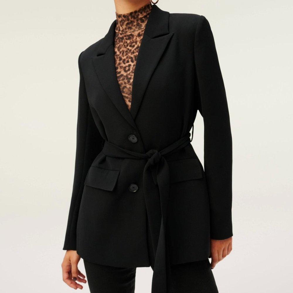Good American Trench Tie Waist Blazer - Size 3 (Large)